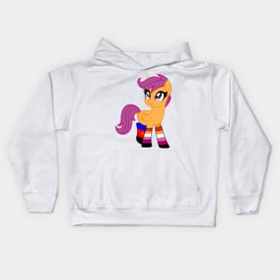 Polyamorous Lesbian Pride Scootaloo Kids Hoodie